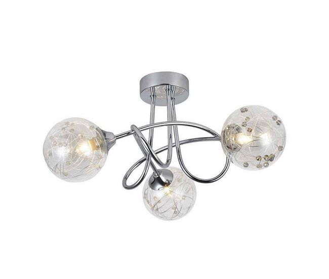 Lampara plafon metal color cromo serie rio de janeiro 37cm