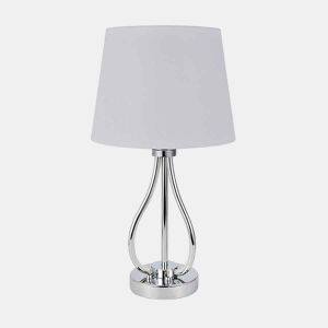 candeeiro de mesa em metal cromado série dubrovnik 26cm