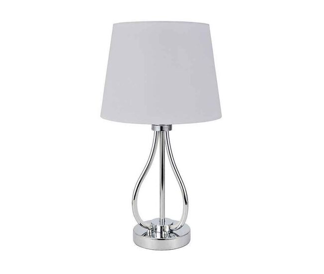 Lampara sobremesa metal color cromo serie dubrovnik 26cm