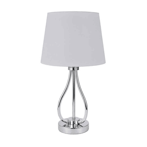candeeiro de mesa em metal cromado série dubrovnik 26cm
