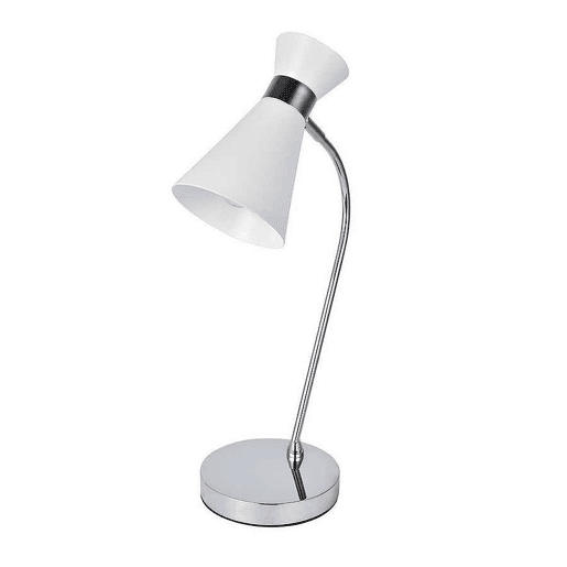 candeeiro de mesa metálico cor branca série petra 24cm
