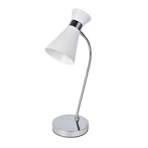 candeeiro de mesa metálico cor branca série petra 24cm