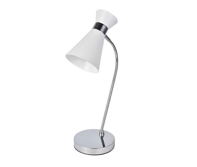 Lampara sobremesa metal color blanco serie petra 24cm
