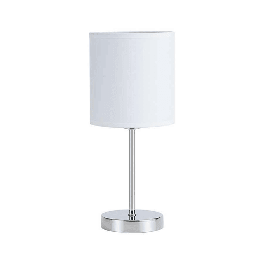 candeeiro de mesa em metal cromado série chanza 16cm