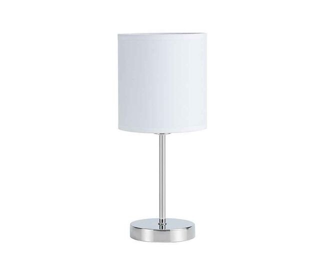 Lampara sobremesa metal color cromo serie chanza 16cm