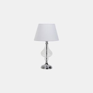 candeeiro de mesa em metal cromado série kriberis 25cm