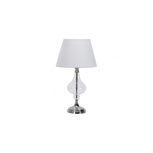 candeeiro de mesa em metal cromado série kriberis 25cm