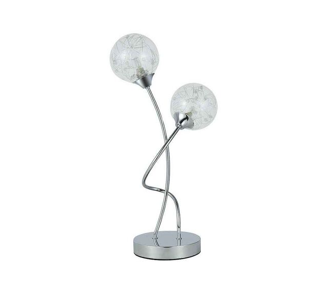 Lampara sobremesa metal color cromo serie rio de janeiro 24cm