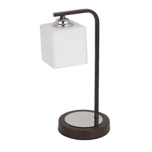 candeeiro de mesa em metal cromado série elbrus 18cm