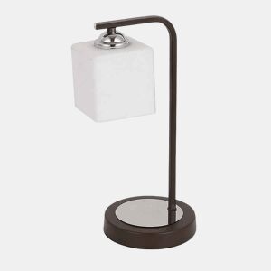 candeeiro de mesa em metal cromado série elbrus 18cm