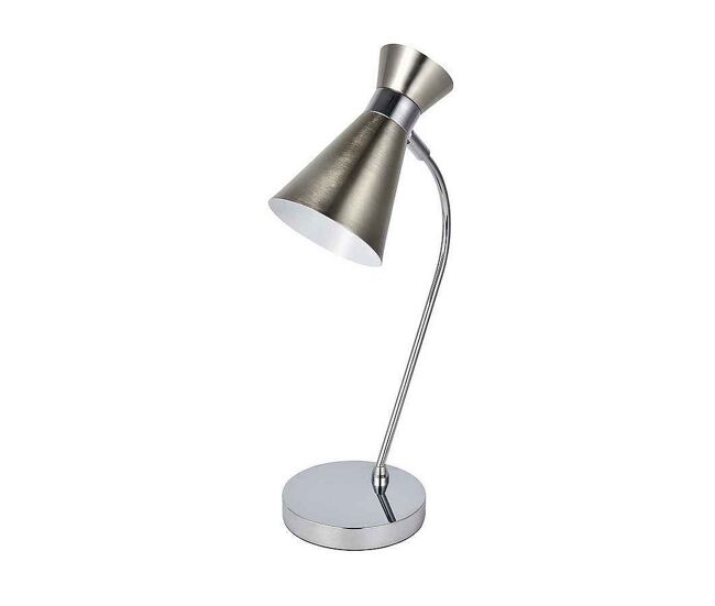 Lampara sobremesa metal color niquel serie petra 24cm