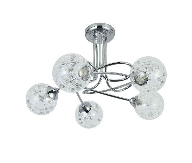 Lampara plafon metal color cromo serie rio de janeiro 42cm