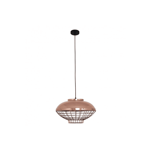 candeeiro de tecto em metal cor de cobre série toyama 40cm