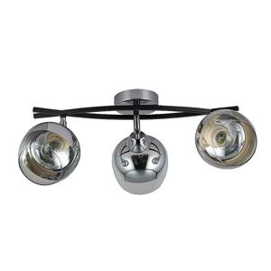 candeeiro de tecto 3 luzes metal cor cromada série denali 45cm