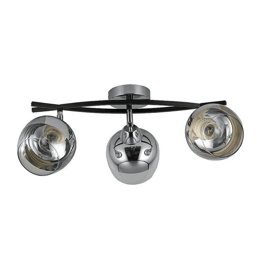 candeeiro de tecto 3 luzes metal cor cromada série denali 45cm