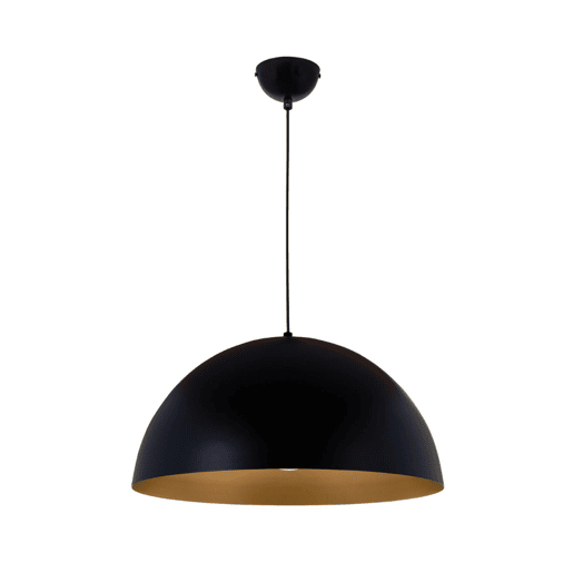 pendente de metal cor preta série gaspar 40cm