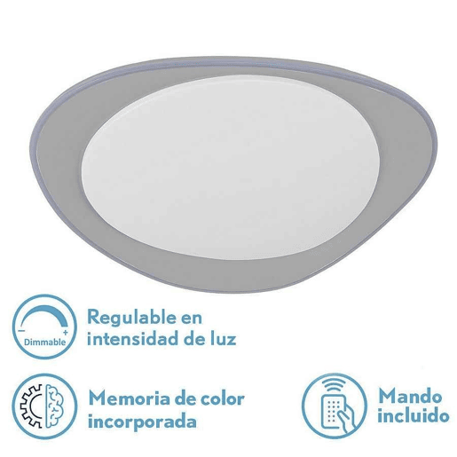 candeeiro de tecto em policarbonato cor cinzenta série daire 55cm