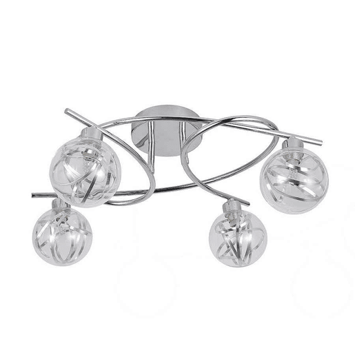candeeiro de tecto em metal cromado série varanasi 32cm