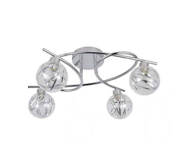 Plafon metal color cromo serie varanasi 32cm
