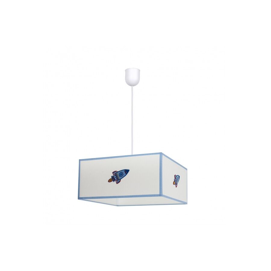 Lampara de techo metal color azul serie cohete 35cm