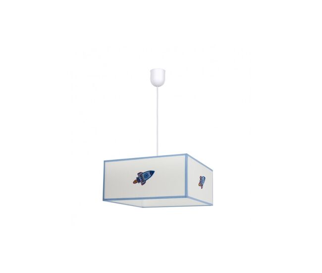 Lampara de techo metal color azul serie cohete 35cm