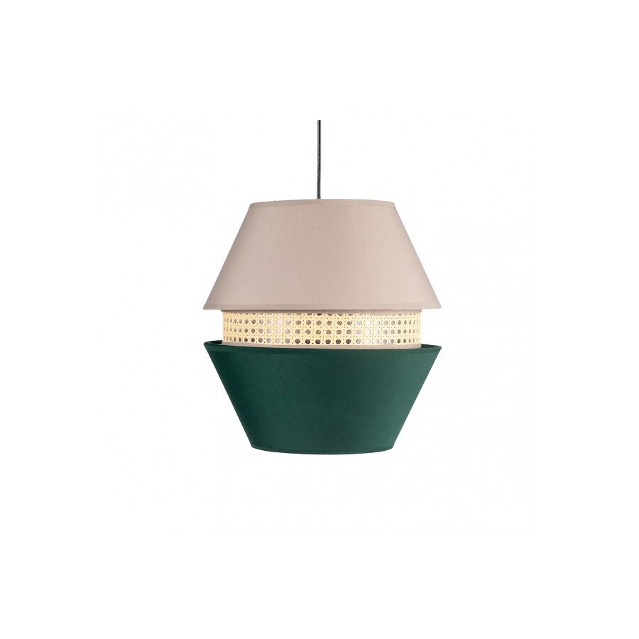 Lampara de techo textil color verde serie trajano 35cm