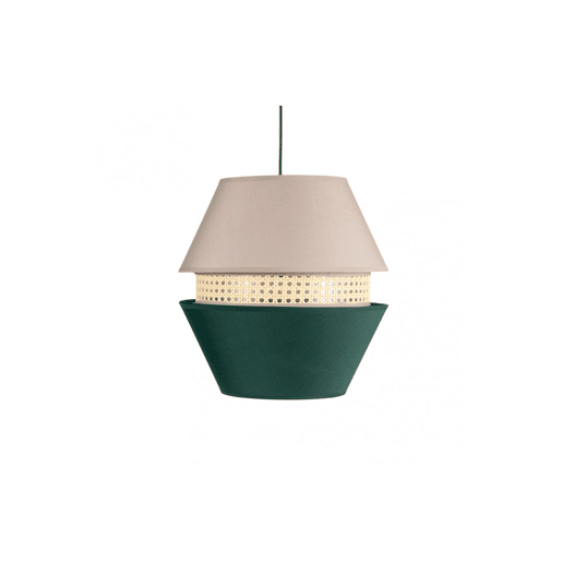 candeeiro de tecto têxtil cor verde série trajano 35cm