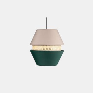 candeeiro de tecto têxtil cor verde série trajano 35cm