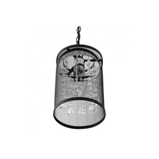 candeeiro de tecto metálico cor preta série davy 18cm