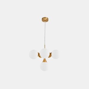 candeeiro de tecto em metal dourado série frey 44cm