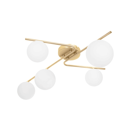 candeeiro de tecto em metal dourado série analu 79cm