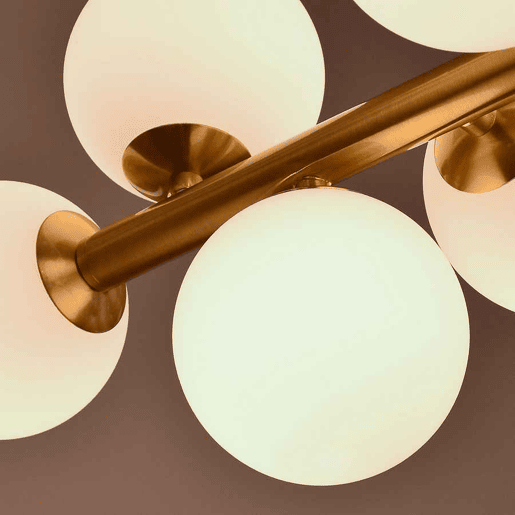 candeeiro de tecto em metal dourado série analu 79cm