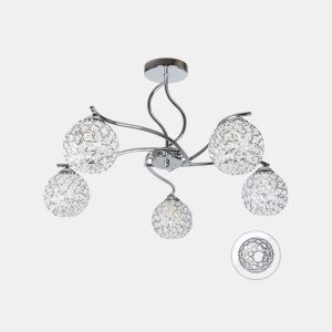 candeeiro de tecto em metal cromado série balbina 55cm