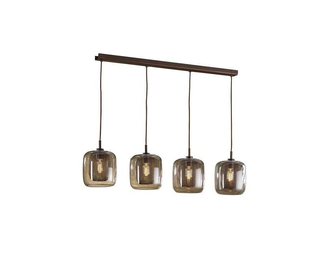 Lampara de techo metal color marron serie fox 107cm