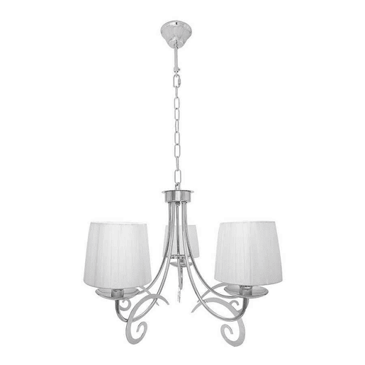 candeeiro de tecto em metal cromado série luxor 61cm