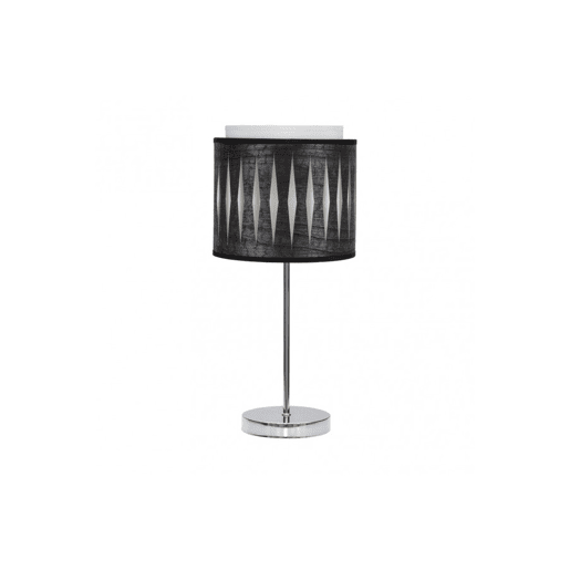 candeeiro de mesa em metal cromado série alexandra 17cm