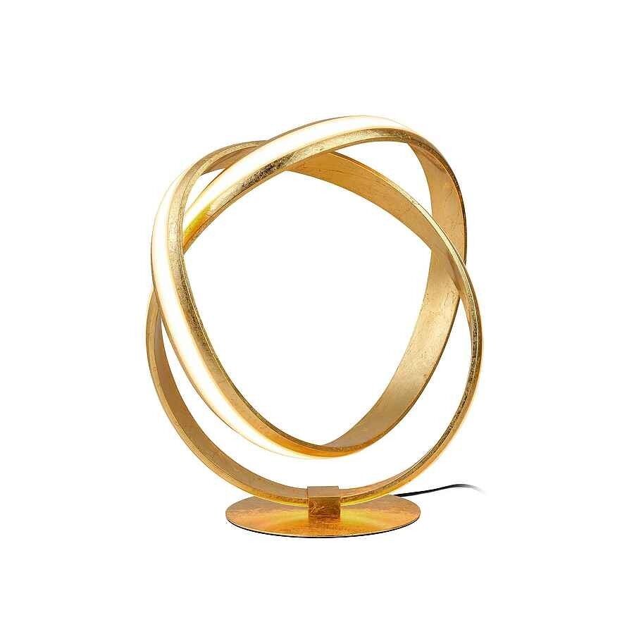 lampara sobremesa aluminio color dorado serie lazas 33cm