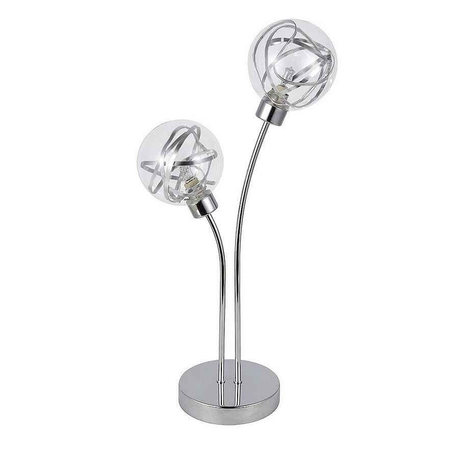 Lampara sobremesa metal color cromo serie varanasi 27cm