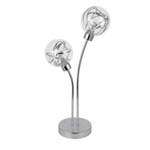 candeeiro de mesa cor metal cromado série varanasi 27cm