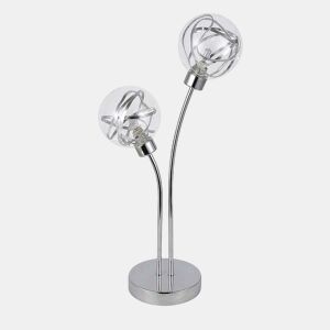 candeeiro de mesa cor metal cromado série varanasi 27cm