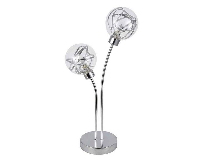 Lampara sobremesa metal color cromo serie varanasi 27cm