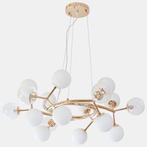 candeeiro de tecto em metal dourado série anabel 80cm