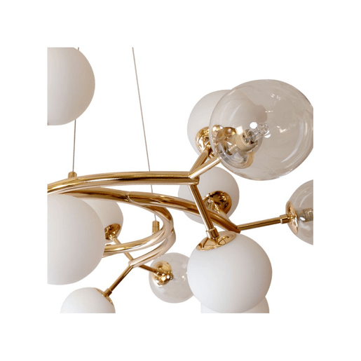 candeeiro de tecto em metal dourado série anabel 80cm