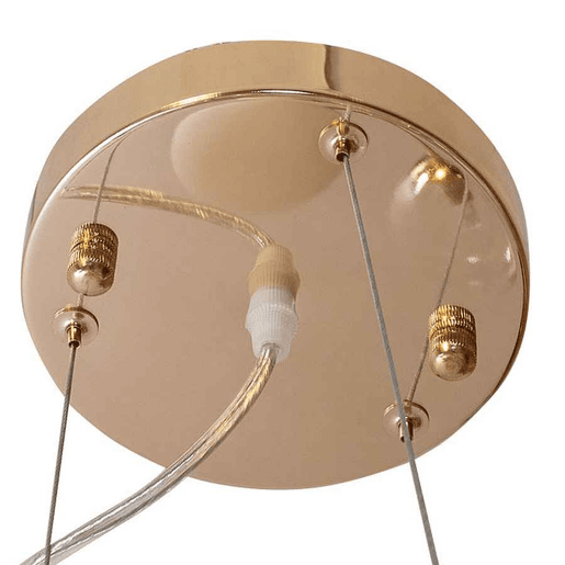 candeeiro de tecto em metal dourado série anabel 80cm
