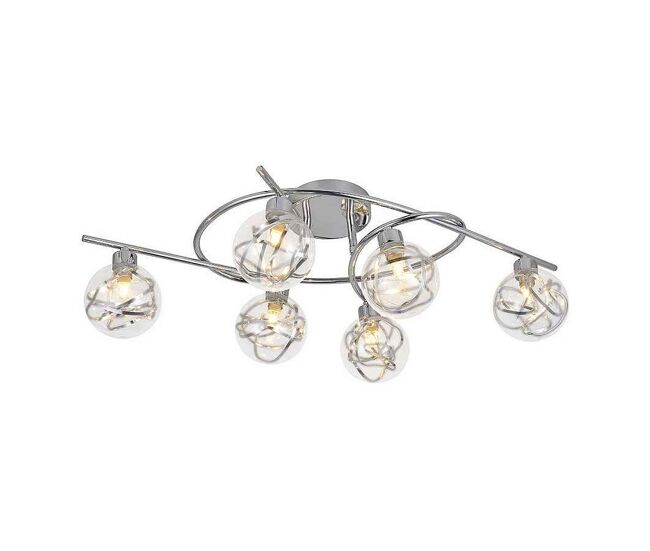 Plafon metal color cromo serie varanasi 65cm