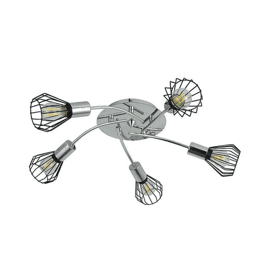 candeeiro de tecto em metal cromado série São Petersburgo 55cm