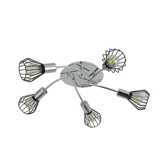 candeeiro de tecto em metal cromado série São Petersburgo 55cm