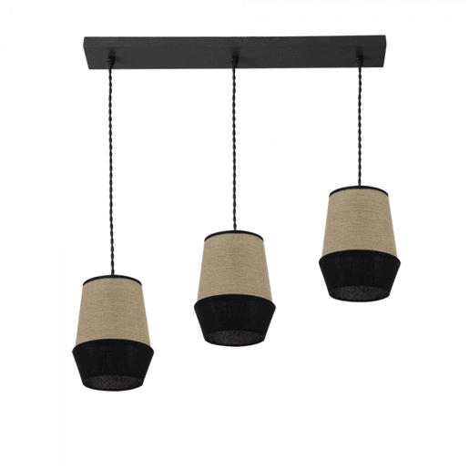 candeeiro de tecto metálico cor preta serie campana 66cm candeeiro de tecto metálico cor preta serie campana 66cm
