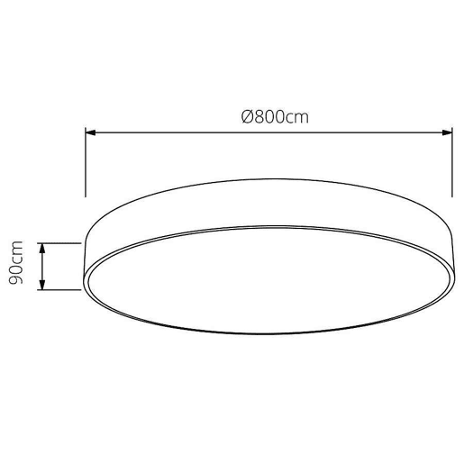 candeeiro de tecto de metal branco série bilac 80cm