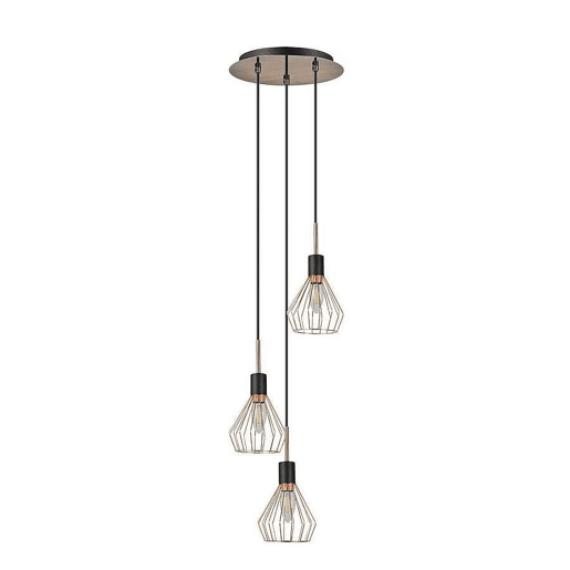 candeeiro de tecto em metal cor de cobre série São Petersburgo 30cm